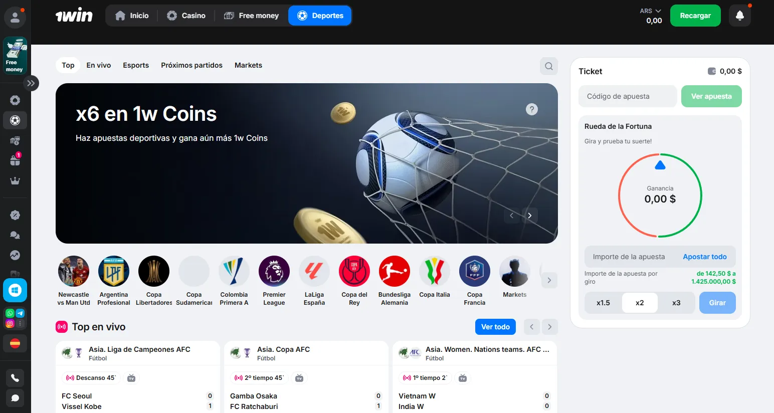 1Win bet: apuestas deportivas en profundidad